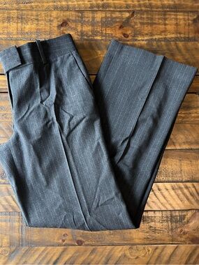 Ann Taylor Black and White Striped pants